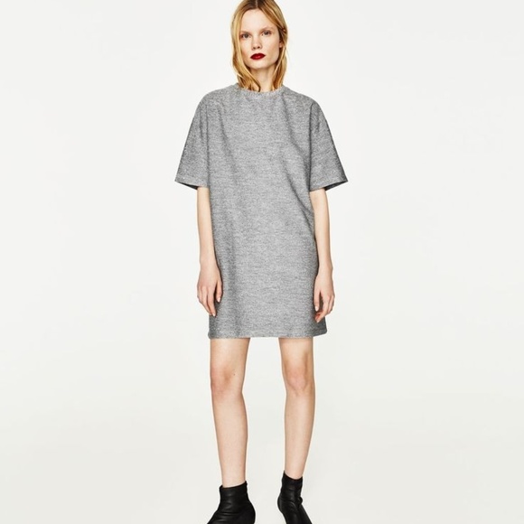 zara grey shirt dress